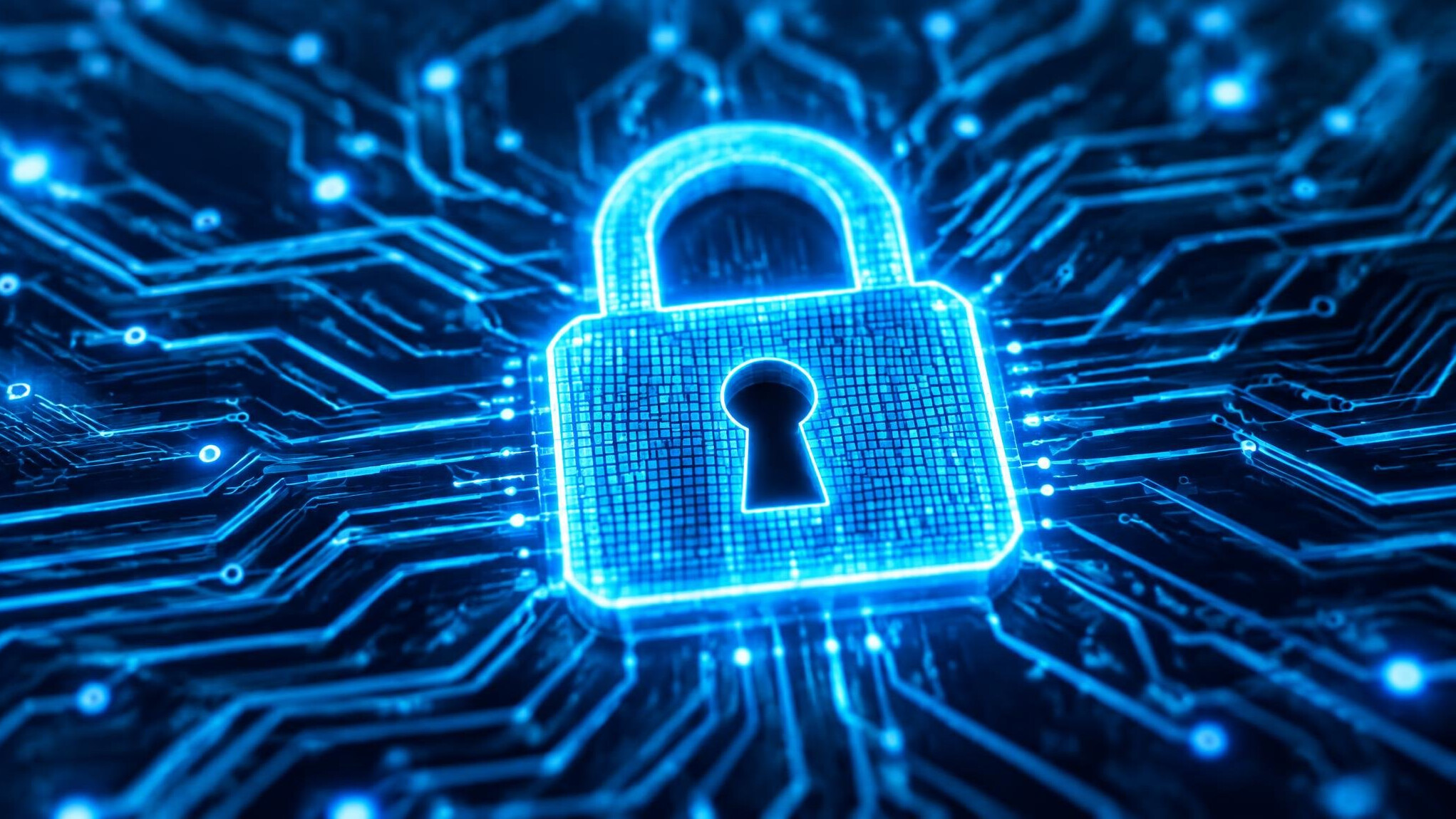 Digital padlock representing data protection